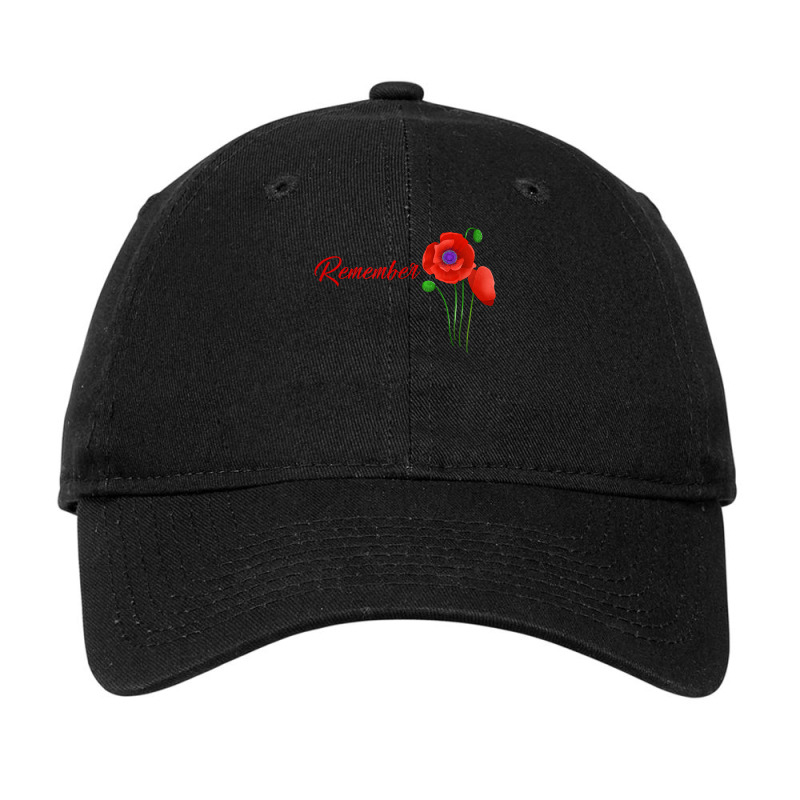 Veterans Day Gift, Flanders Field, The Red Poppy, Remember Adjustable Cap by LINDAFRAZIER | Artistshot