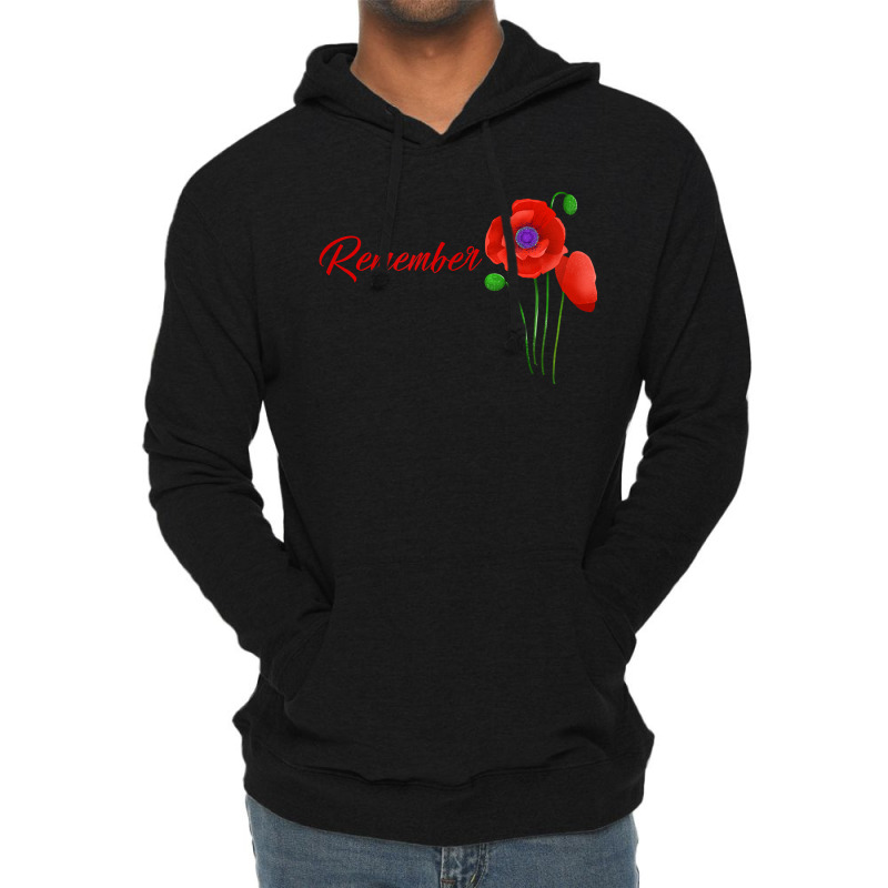 Veterans Day Gift, Flanders Field, The Red Poppy, Remember Lightweight Hoodie by LINDAFRAZIER | Artistshot