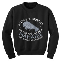 Manatee Always Be A Manatee Youth Sweatshirt | Artistshot