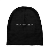 Womens Ancient Latin Language Motto   Acta Non Verba   Motivational V Baby Beanies | Artistshot