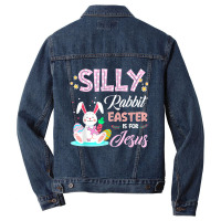 Silly Rabbit Easter Is For Jesus Christians Bunny Eggs Men Denim Jacket | Artistshot