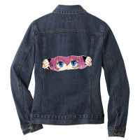 Cool Anime Eyes Anime Lover Print Novel Ladies Denim Jacket | Artistshot