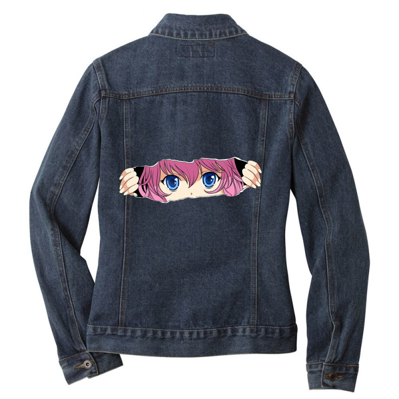 Cool Anime Eyes Anime Lover Print Novel Ladies Denim Jacket by cm-arts | Artistshot