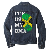 It's In My Dna Jamaica Genetic Jamaican Roots Jamaican Pride T Shirt Ladies Denim Jacket | Artistshot