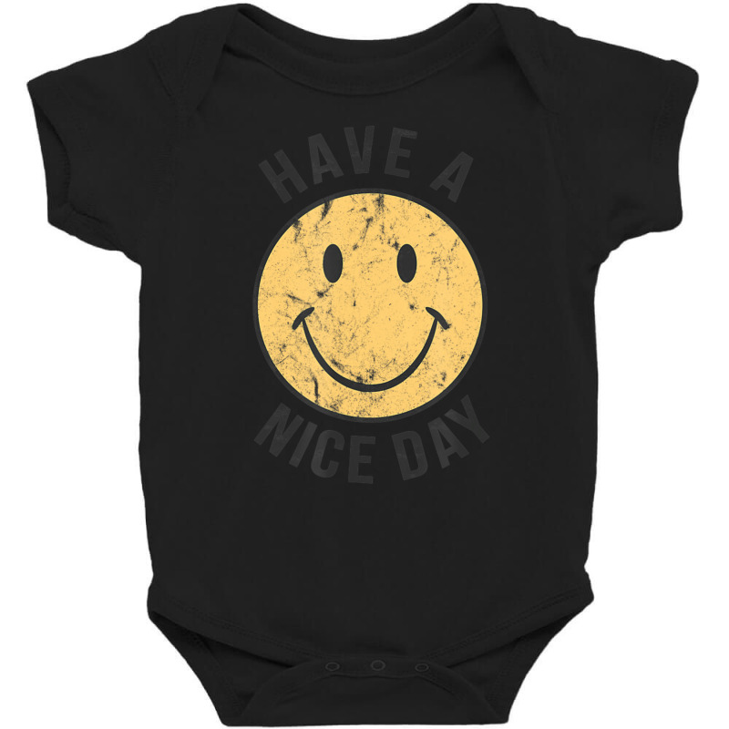 Mens 70's Retro Have A Nice Day Happy Face Baby Bodysuit | Artistshot