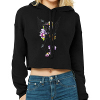 Peter Pan Tinker Bell Outline Floral Sketch Portrait Cropped Hoodie | Artistshot