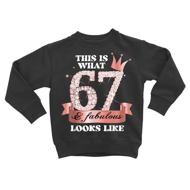 67 & Fabulous I Black Peach Party Group Candid Photo Outfit Toddler Sweatshirt | Artistshot