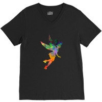 Tinkerbell In Watercolor V-neck Tee | Artistshot