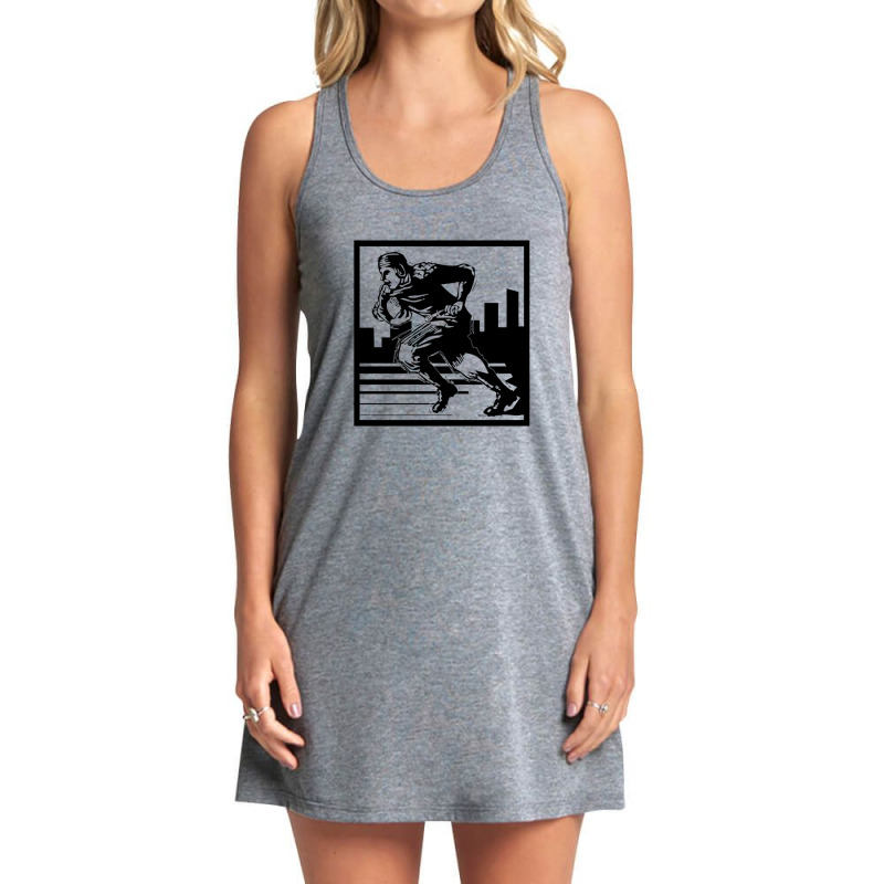 Vintage Woodblock Style Football Print Tank Dress by ClarissaEaton | Artistshot