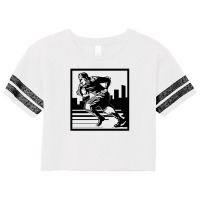 Vintage Woodblock Style Football Print Scorecard Crop Tee | Artistshot