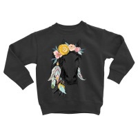 Cowgirls And Girls Who Love Horses Cute Hippy Boho Western Toddler Sweatshirt | Artistshot