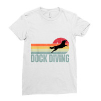 Dog Agility Canine Water Sport Funny Dog Sports Dock Diving T Shirt Ladies Fitted T-shirt | Artistshot