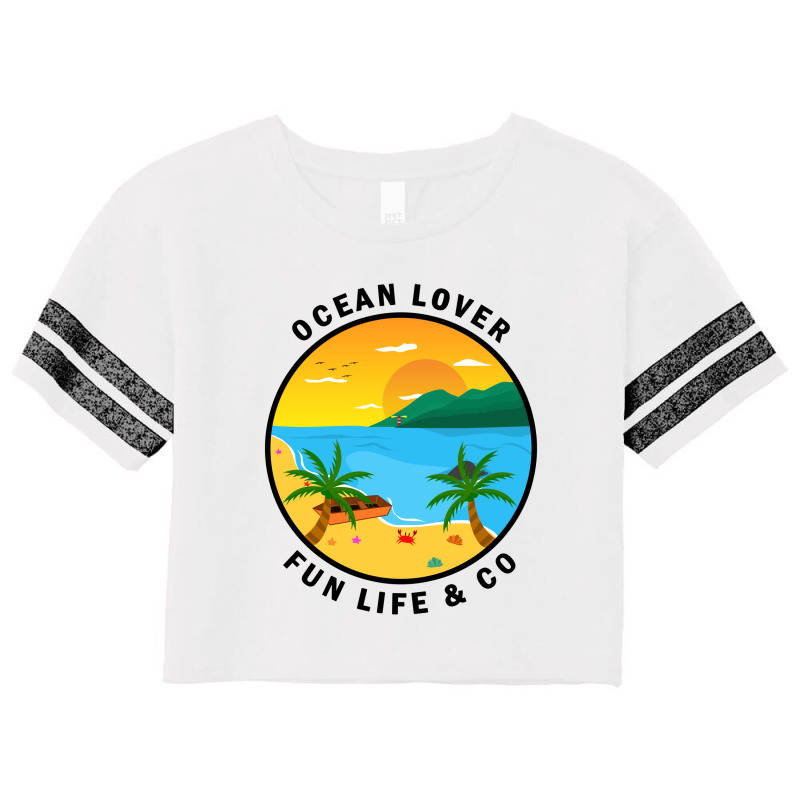 Ocean Lover And Cool Illustration Of A Island Scorecard Crop Tee by vnteees | Artistshot