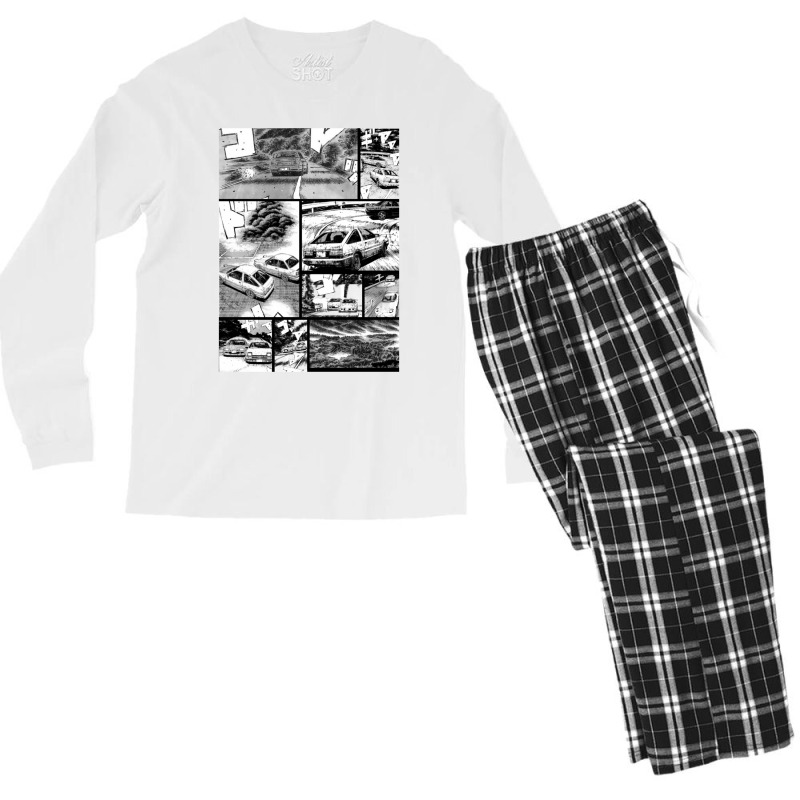 Initial D  Racing - Manga Wall Design (version 2) Men's Long Sleeve Pajama Set | Artistshot