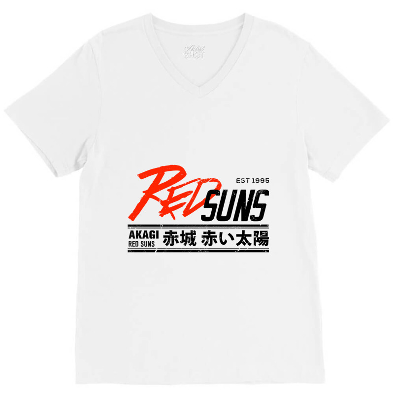 Initial D - Redsuns Tee (black) V-neck Tee | Artistshot