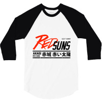 Initial D - Redsuns Tee (black) 3/4 Sleeve Shirt | Artistshot