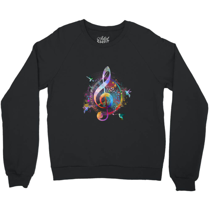 Music Musical Instrument Birds Treble Crewneck Sweatshirt by JAMESDSHARP | Artistshot