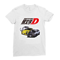 Initial D Ae86 _ Rx7 Sketch Ladies Fitted T-shirt | Artistshot