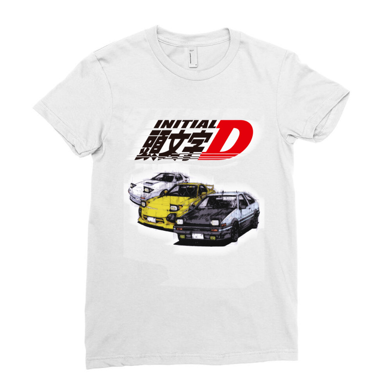 Initial D Ae86 _ Rx7 Sketch Ladies Fitted T-Shirt by PRISCILLABIRD | Artistshot