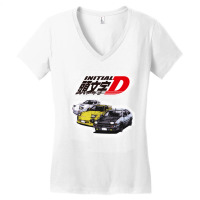 Initial D Ae86 _ Rx7 Sketch Women's V-neck T-shirt | Artistshot