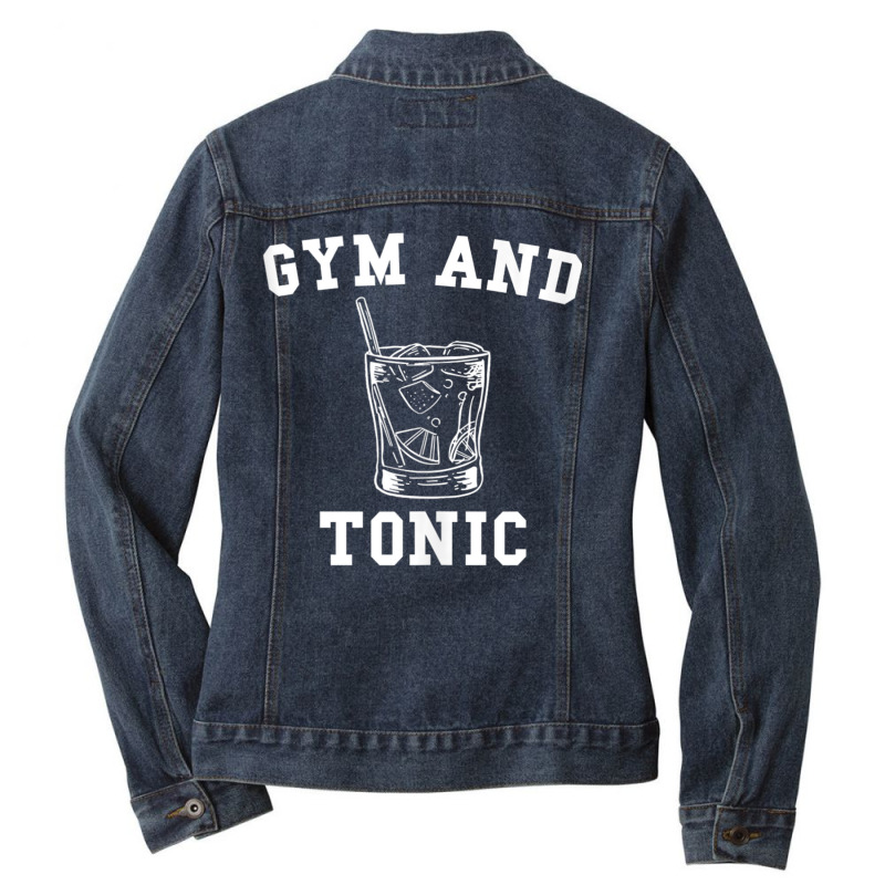 Gym And Tonic Tank Top Ladies Denim Jacket by cm-arts | Artistshot