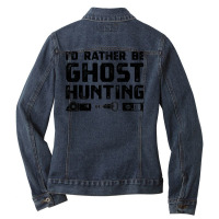 Funny Ghost Investigator  Paranormal Hunt Tee Apparel Ladies Denim Jacket | Artistshot