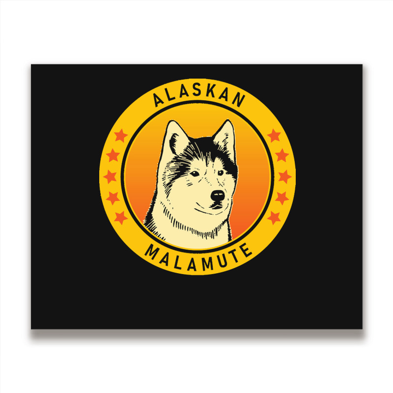 Alaskan Malamute Alaskan Malamute Dog Portrait Metal Print Horizontal | Artistshot