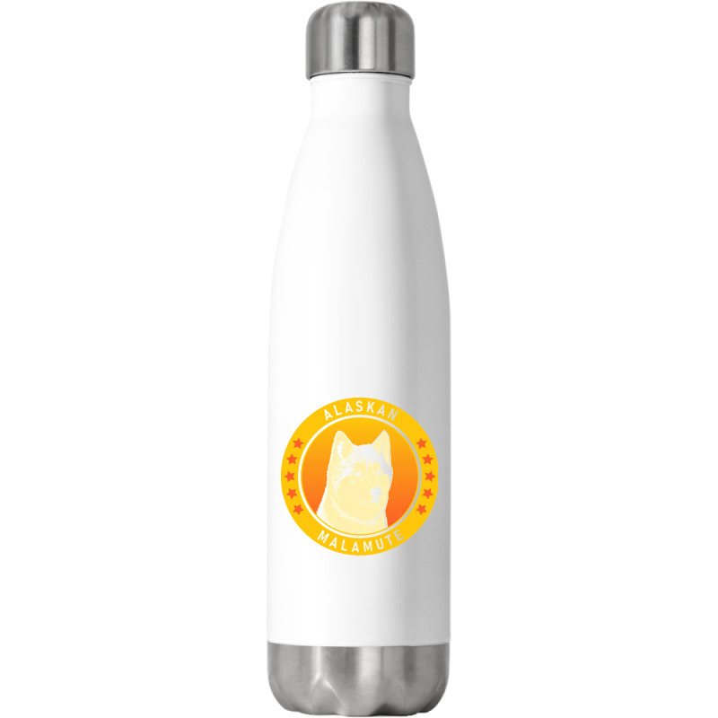 Alaskan Malamute Alaskan Malamute Dog Portrait Stainless Steel Water Bottle | Artistshot