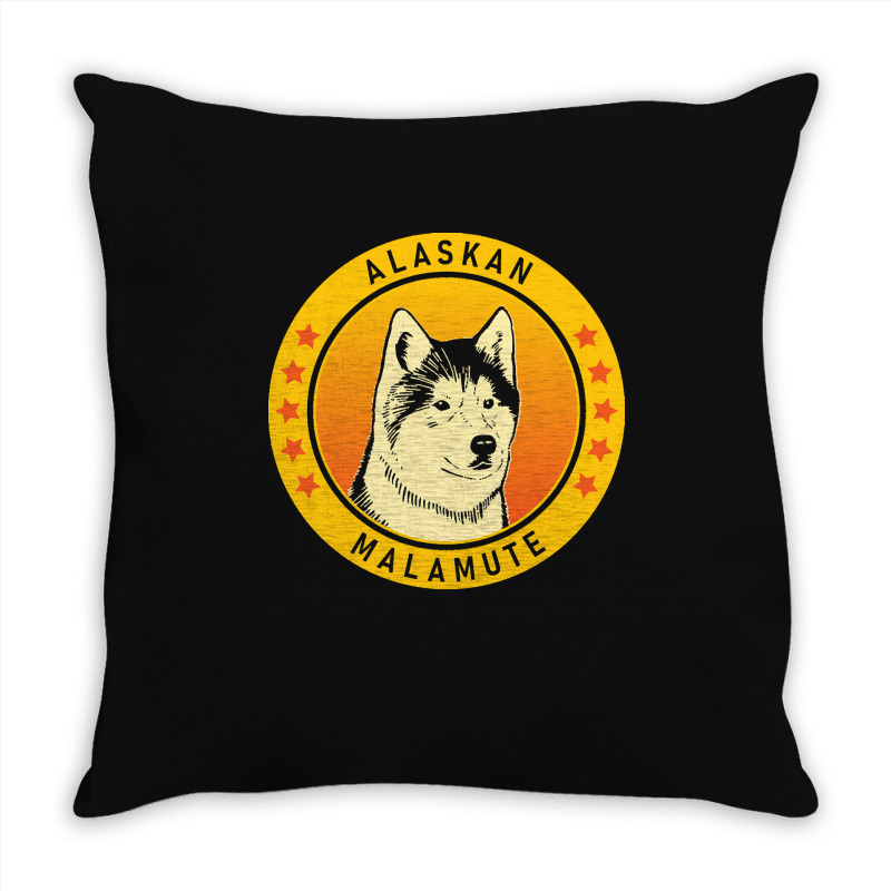 Alaskan Malamute Alaskan Malamute Dog Portrait Throw Pillow | Artistshot