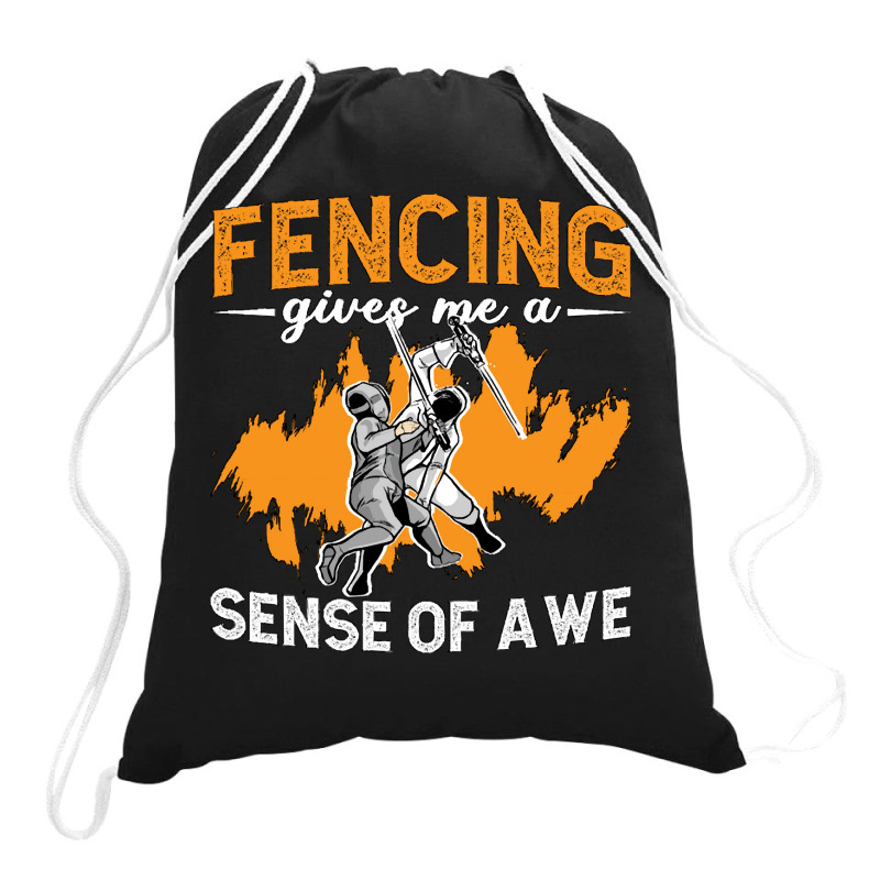 Fencing Fencing Gives Me A Sense Of Longswords Duel Fencer Drawstring Bags | Artistshot