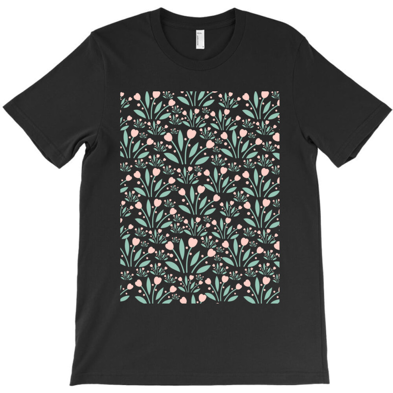 Tulip Flowers Pattern On White Background T-shirt | Artistshot