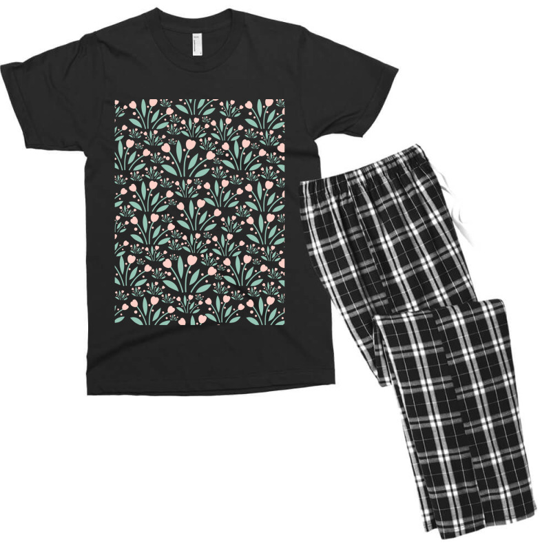 Tulip Flowers Pattern On White Background Men's T-shirt Pajama Set | Artistshot