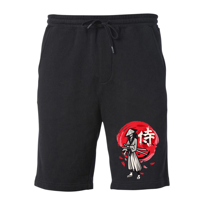 Retro Japanese Warrior Samurai Japan Writing Gift Men Women Fleece Short | Artistshot