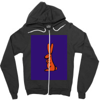 Rabbit With Long Ears Zipper Hoodie | Artistshot