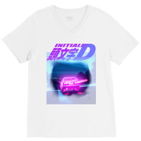 Initial D Neon Light Ae86 V-neck Tee | Artistshot