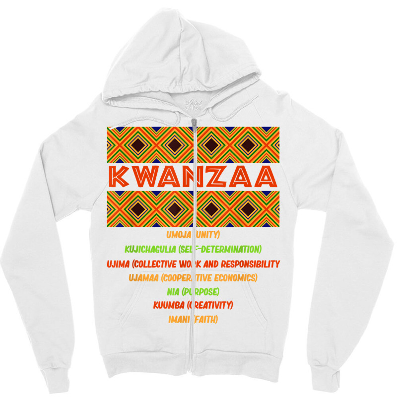 Kwanzaa Principles African American Celebration Graphic T Shirt Zipper Hoodie by claudettemeskqx | Artistshot