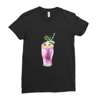 Blueberry Smoothie  Blueberry Milkshake With Whipped Cream Ladies Fitted T-shirt | Artistshot