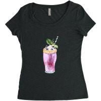 Blueberry Smoothie  Blueberry Milkshake With Whipped Cream Women's Triblend Scoop T-shirt | Artistshot