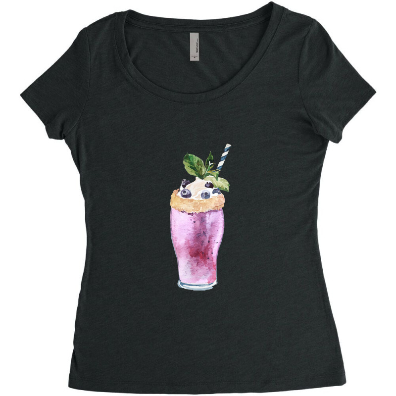 Blueberry Smoothie  Blueberry Milkshake With Whipped Cream Women's Triblend Scoop T-shirt by cemarrarubi | Artistshot