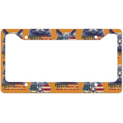 4th of july tshirt cat meowica License Plate Frame | Artistshot