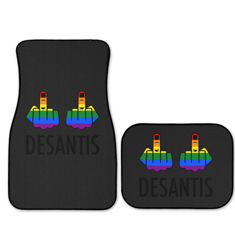 Fck Desantis X 2 - Censored With 2 Rainbow Middle Fingers Full Set Car Mats | Artistshot