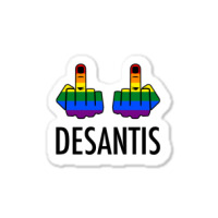 Fck Desantis X 2 - Censored With 2 Rainbow Middle Fingers Sticker | Artistshot