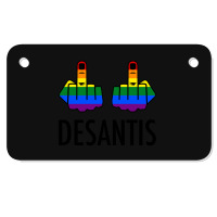 Fck Desantis X 2 - Censored With 2 Rainbow Middle Fingers Motorcycle License Plate | Artistshot