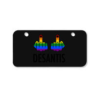 Fck Desantis X 2 - Censored With 2 Rainbow Middle Fingers Bicycle License Plate | Artistshot