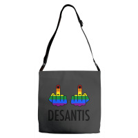 Fck Desantis X 2 - Censored With 2 Rainbow Middle Fingers Adjustable Strap Totes | Artistshot