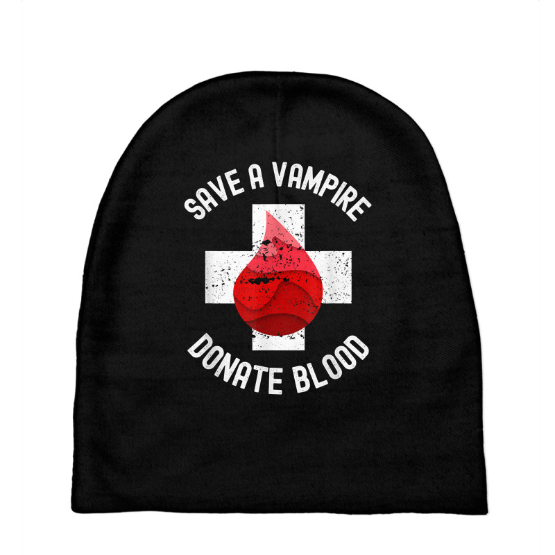 Save A Vampire Donate Blood Funny Halloween T Shirt Baby Beanies by cm-arts | Artistshot