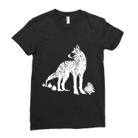 Floral Wolf Ladies Fitted T-shirt | Artistshot