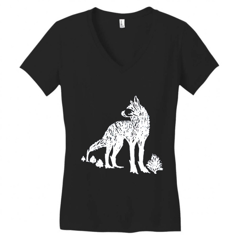 Floral Wolf Women's V-Neck T-Shirt by cm-arts | Artistshot