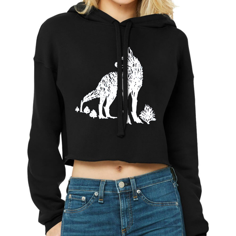 Floral Wolf Cropped Hoodie by cm-arts | Artistshot