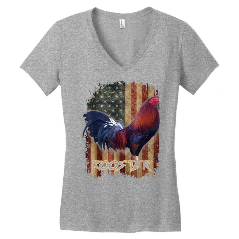 Rooster Shirt Cock Fight Us Flag T Shirt Women's V-Neck T-Shirt by cm-arts | Artistshot